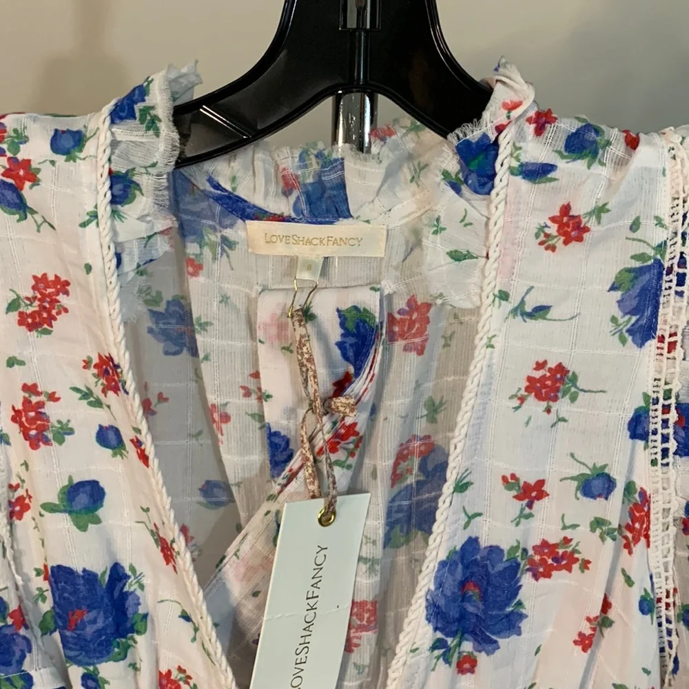 Loveshackfancy Arlo Mini Dress in Blue Notte Size: 8 - Picture 9 of 14